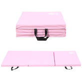 Modern-Depo Gymnastics Mat 6x2x2 Foldable Floor Tumbling Mats with Carrying Handles Three Fold Thick Exercise Fitness Mat for Home Gym Workout Aerobics Stretching Yoga Pilates Pink